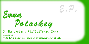 emma poloskey business card